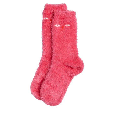 Cat Eyes Fluffy Socks - Pink
