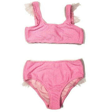 Daisy Wrinkle Highrise Bikini - Pink