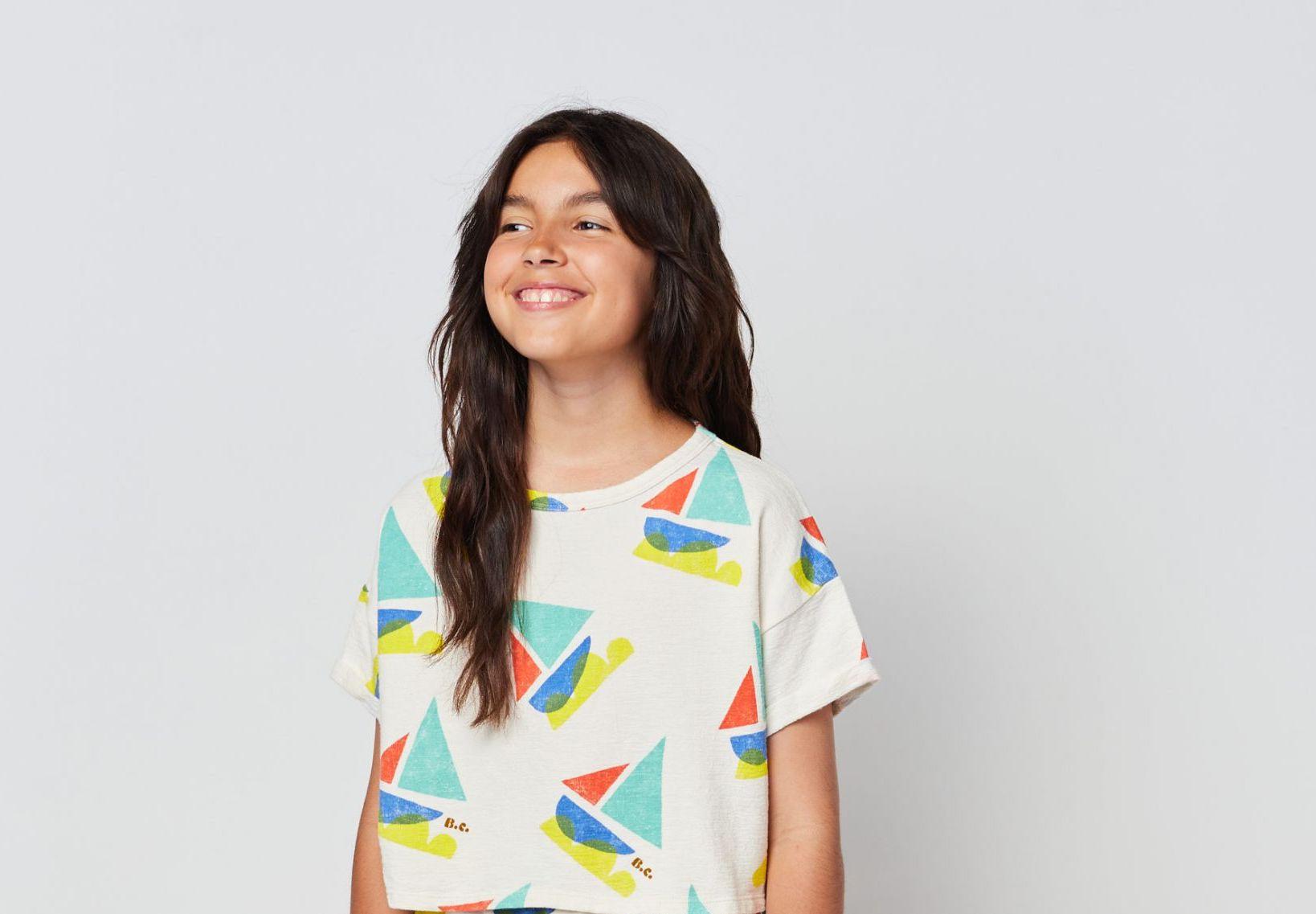 Multi Color Sailboat Crop Top
