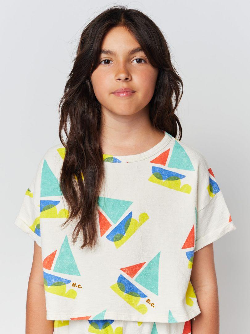 Multi Color Sailboat Crop Top