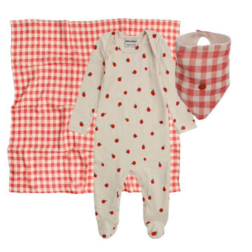 Tomato Overall Vichy Set