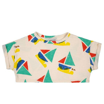 Multi Color Sailboat Crop Top
