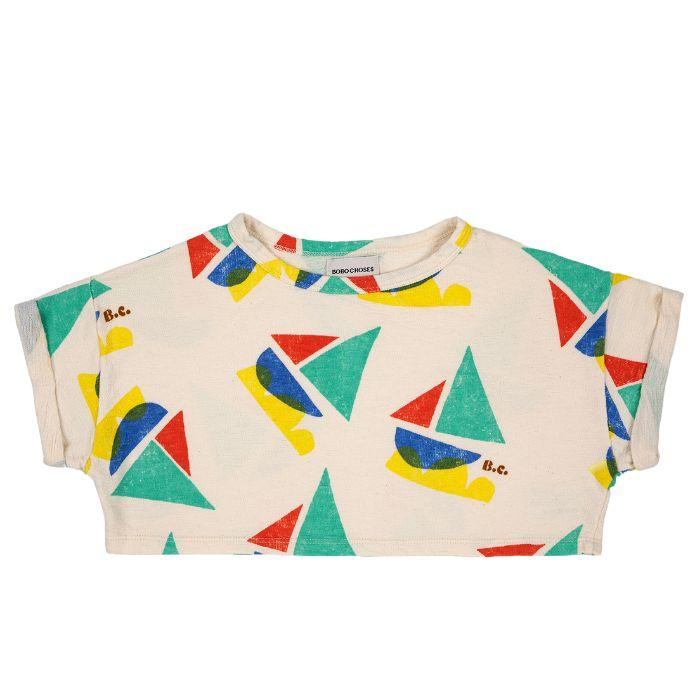 Multi Color Sailboat Crop Top