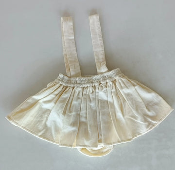 Off White Conduroy Solida Color Baby Skort Offwhite