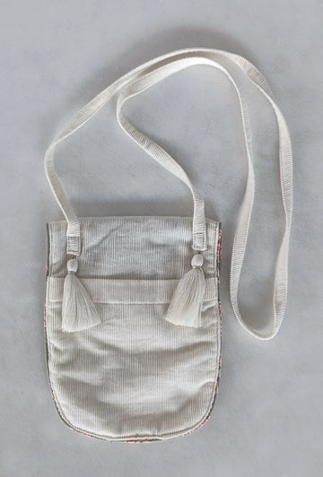 Off White Conduroy Solida Color Baby Purse