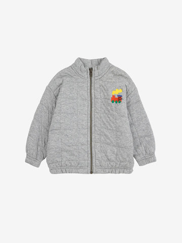 Bobo Choo Choo quilted zipped sweatshirt ( heather gray )