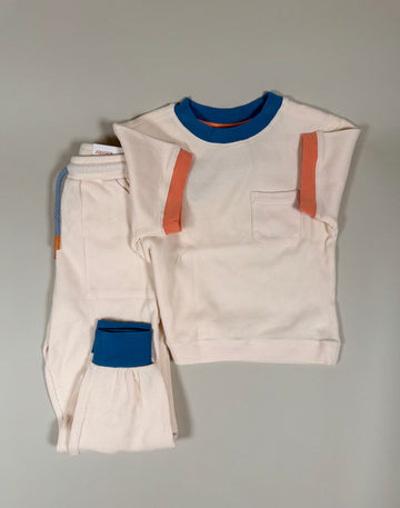 Knit T-shirt and pants Off-White ( Set )