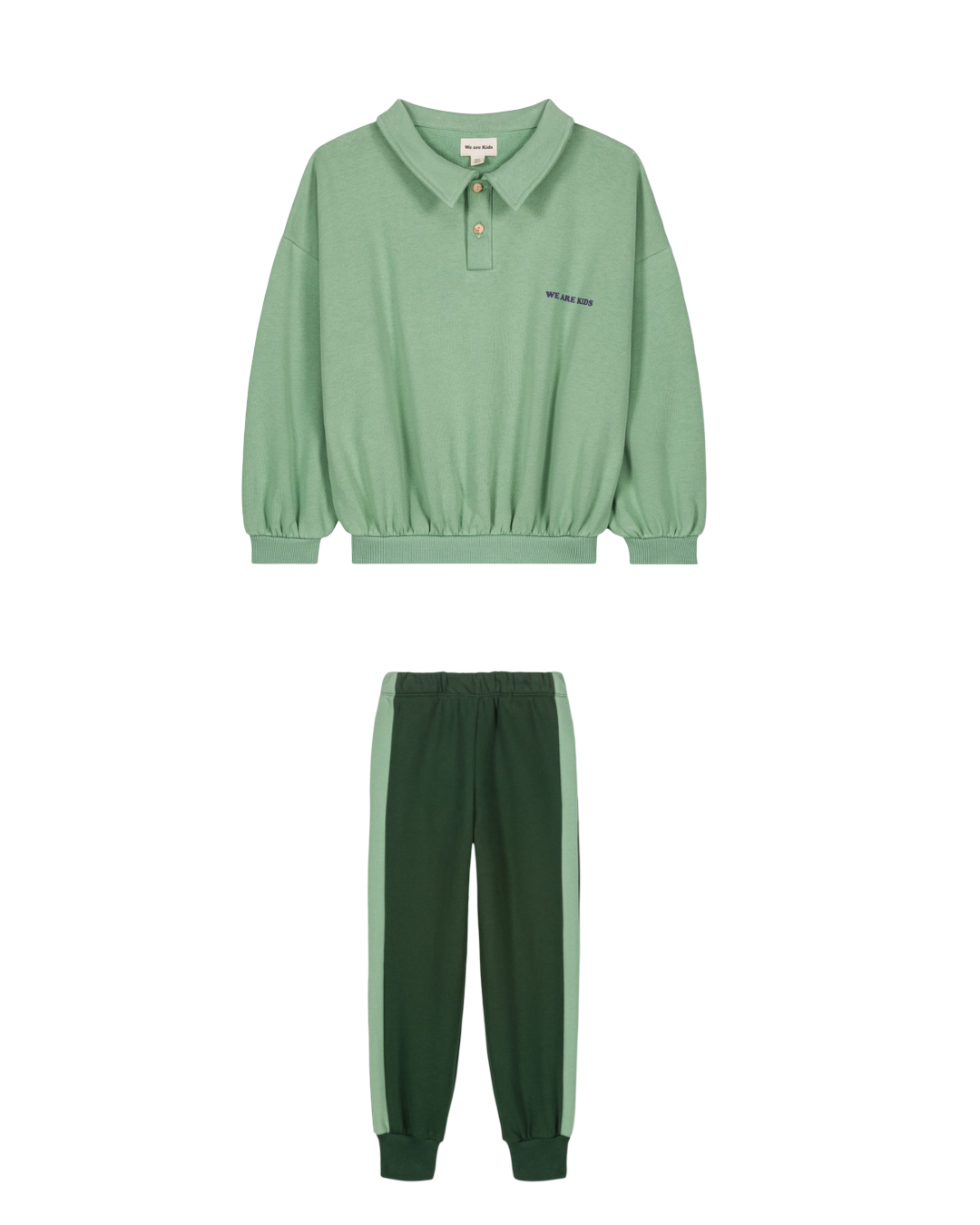 Sweat polo & jogg fleece winter green (set)