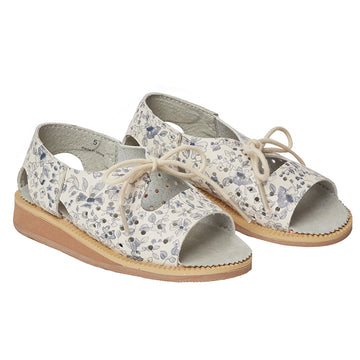 Juliet Tie Sandals – Blue Floral
