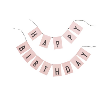 Happy Birthday Flags - Pink
