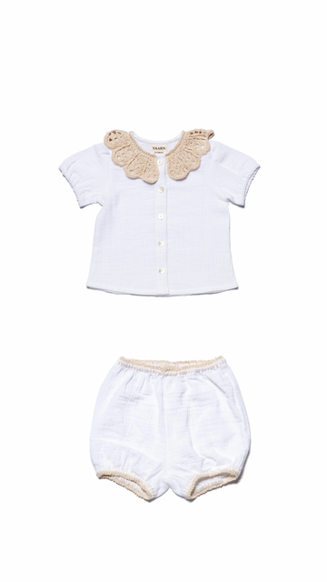 Blouse Flora & Shorts Parker Beige (set)