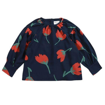 Big Flowers Woven Blouse