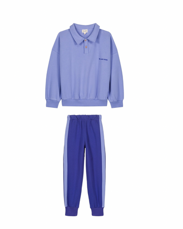 Sweat polo & jogg fleece royal blue  (set)