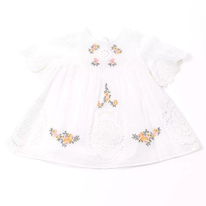Blanc Floral Eyelit Dress