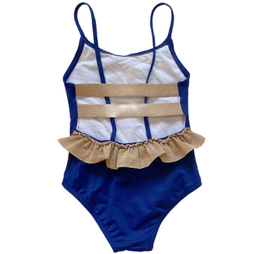 Bora Bora Girls Swimsuit - Dark Blue & Gold