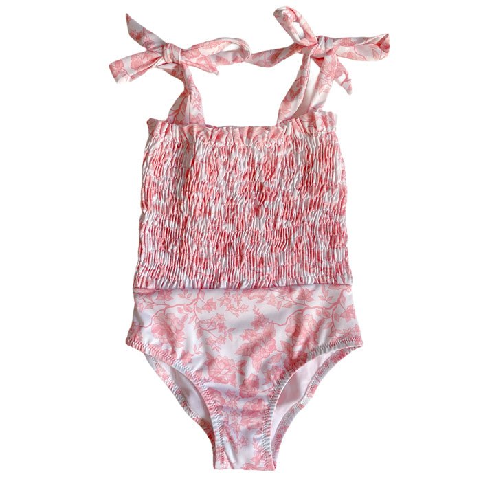 Amalia Smocked One-piece - Antique Rose