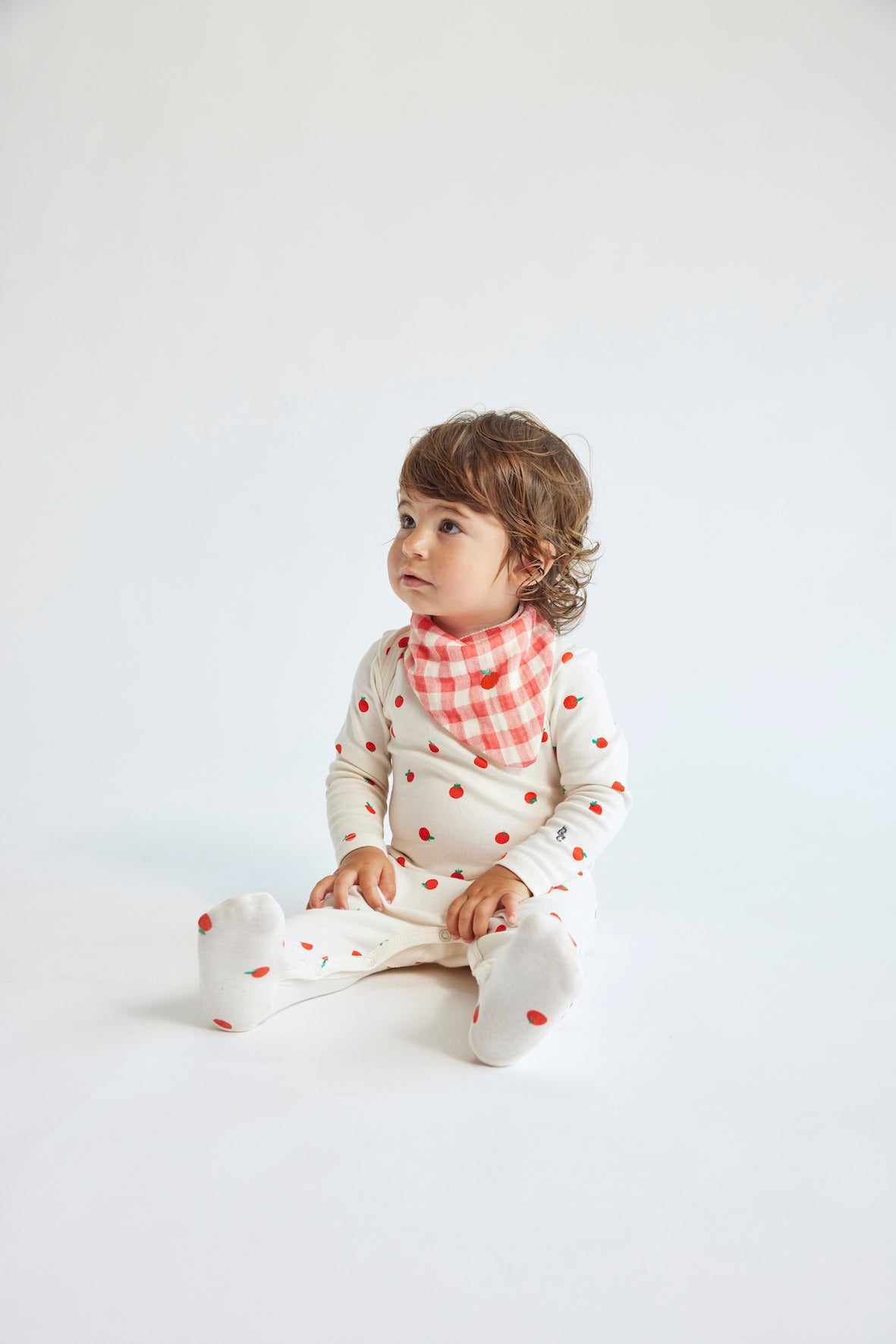 Tomato Overall Vichy Set