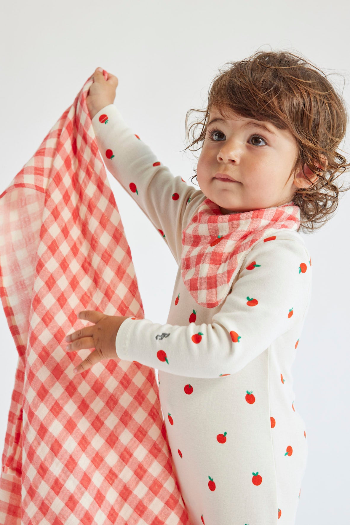 Tomato Overall Vichy Set