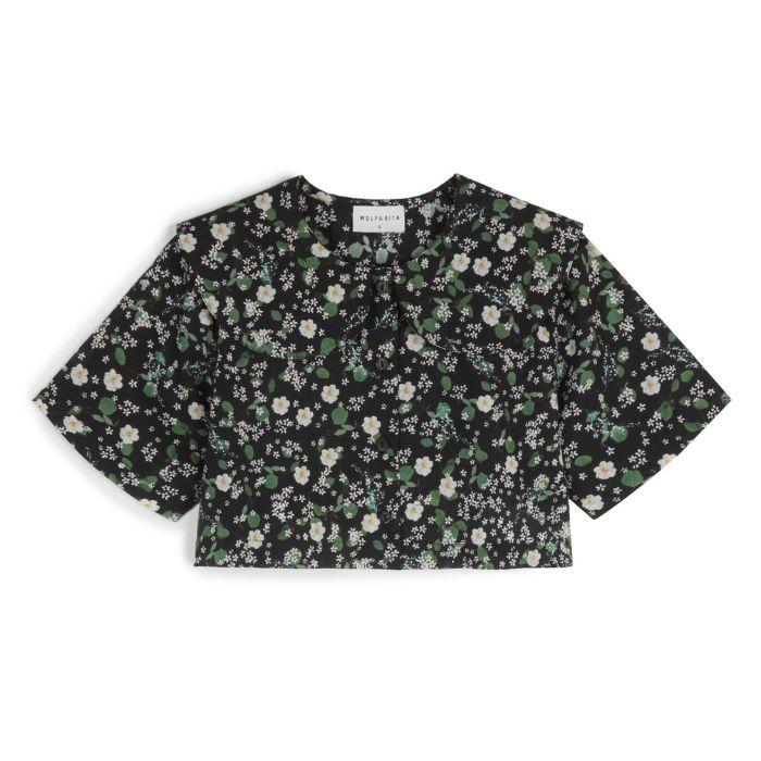 Leonilde Black Garden Crop Top