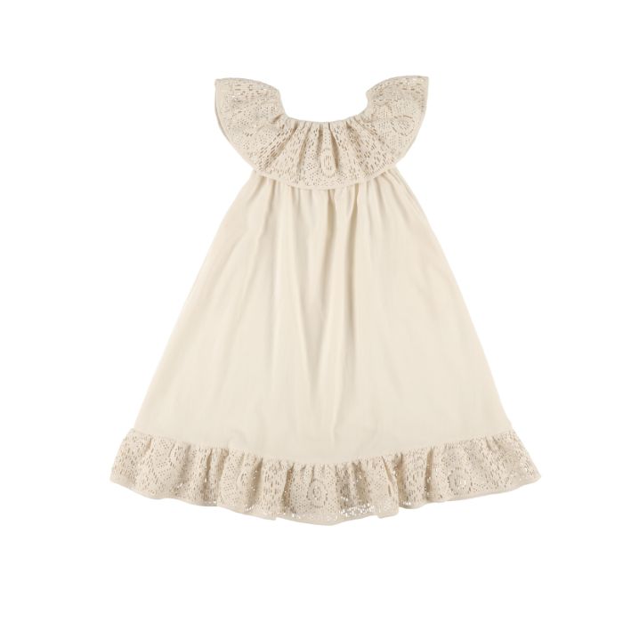 Long Ruffles Crochet Dress