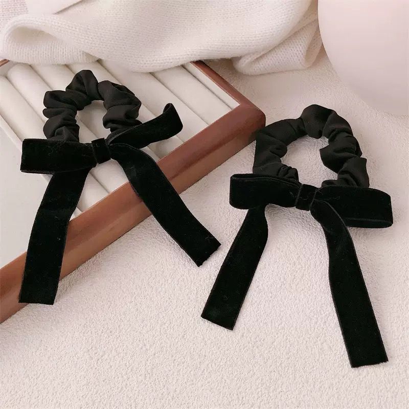 Black velvet scrunchie