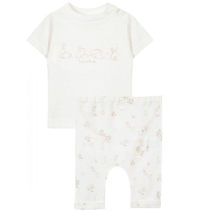 Beige Bunny Tee & Pant Set