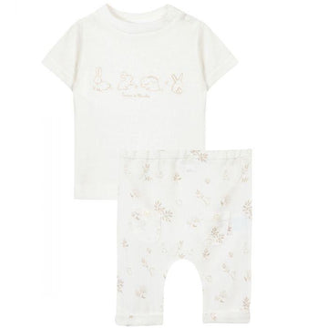 Beige Bunny Tee & Pant Set