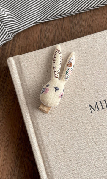 Bunny Linen Hair Clip