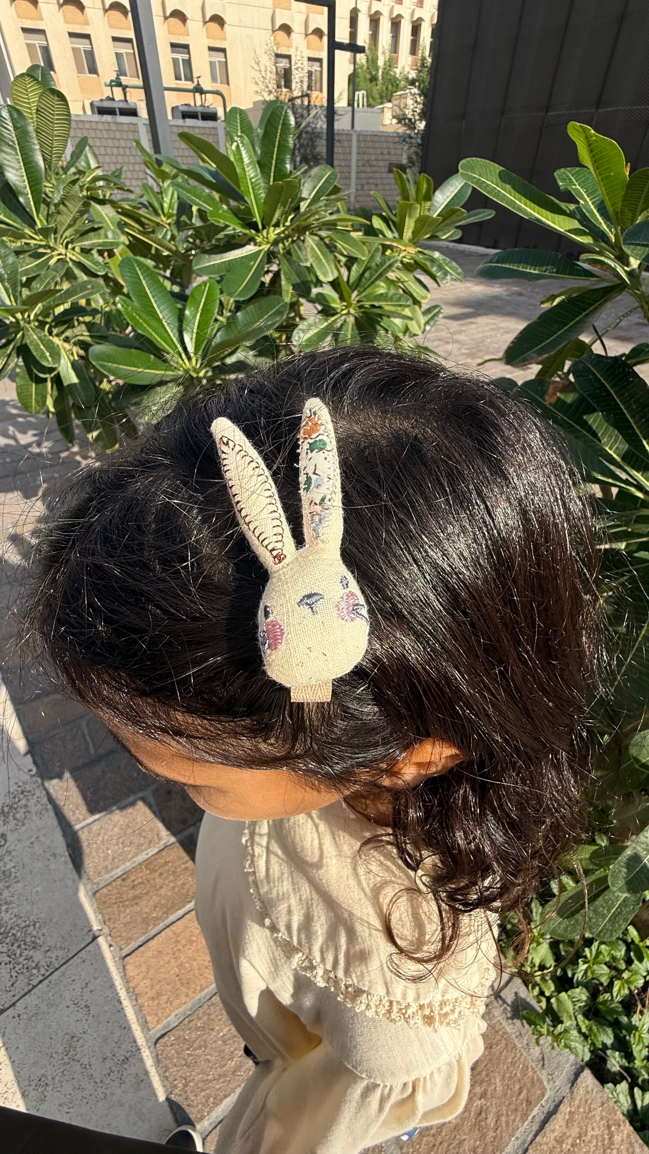 Bunny Linen Hair Clip