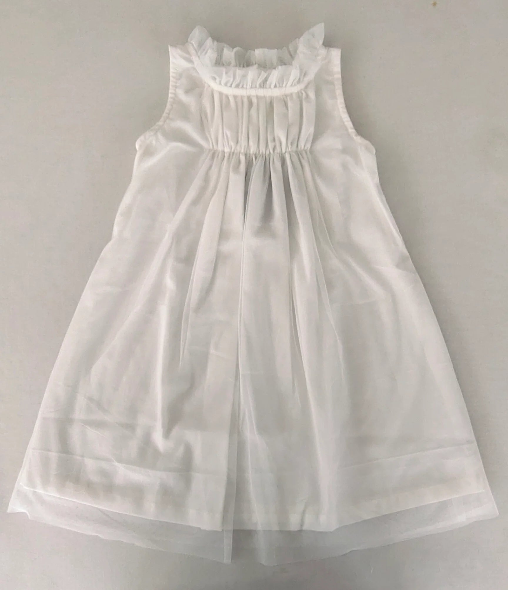 Elegant Lav Nylon Net Tulle Dress with Ruffle Kids and Infant
