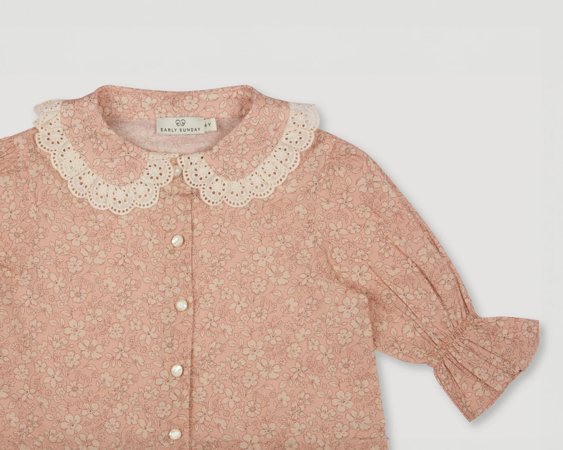 Irish Blouse Garder Flower & Roman Shorts Ocean Blue (set)