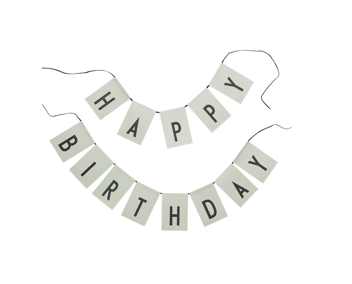 Happy Birthday Flags - Green