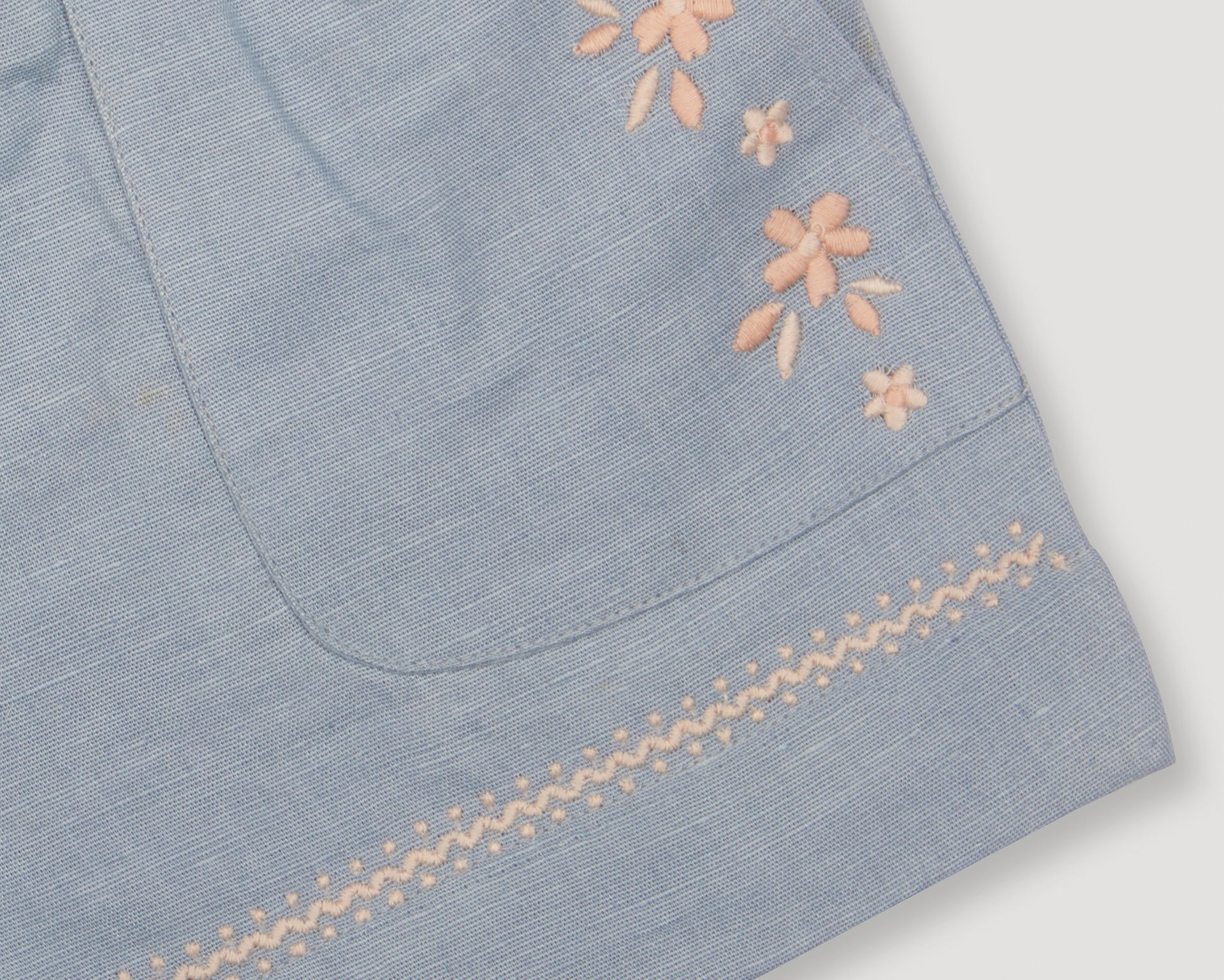 Irish Blouse Garder Flower & Roman Shorts Ocean Blue (set)
