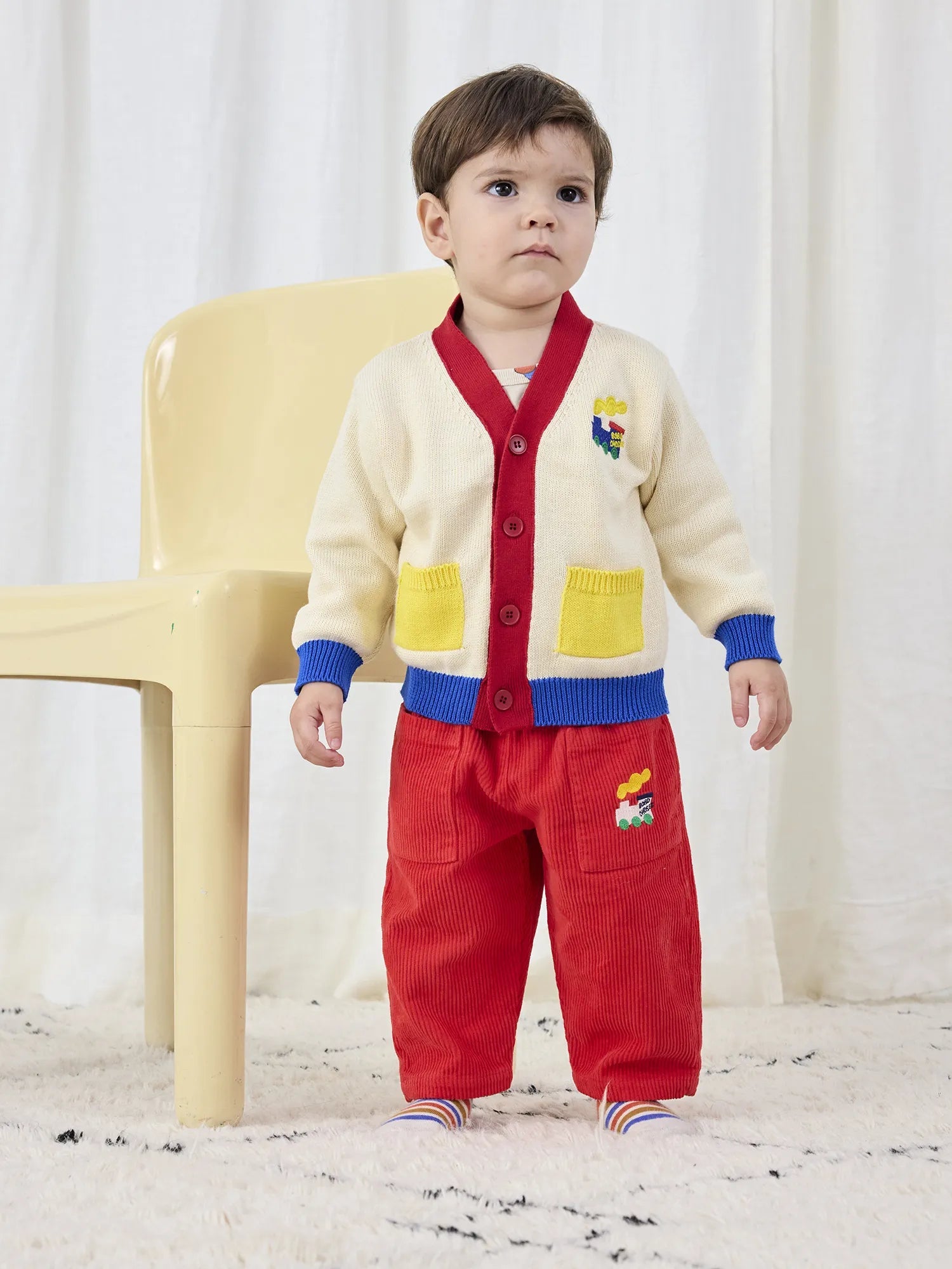 Bobo Choo Choo color block cardigan ( offwhite )