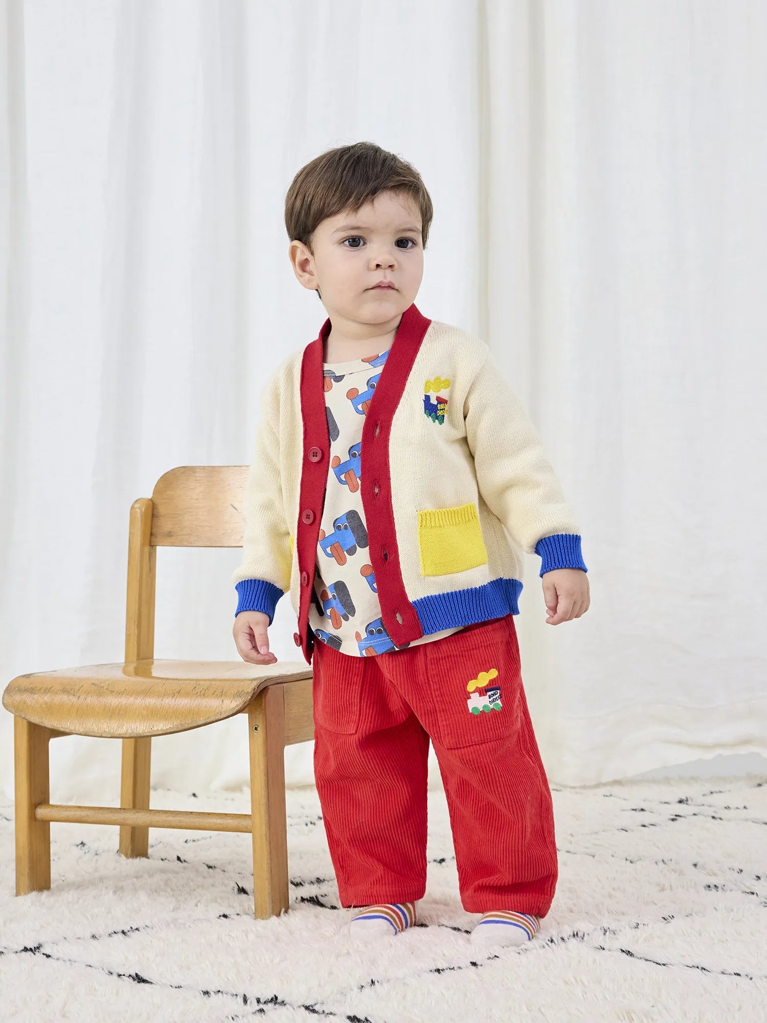 Bobo Choo Choo color block cardigan ( offwhite )