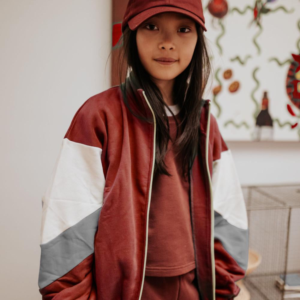 Jog jacket ( Burgundy )