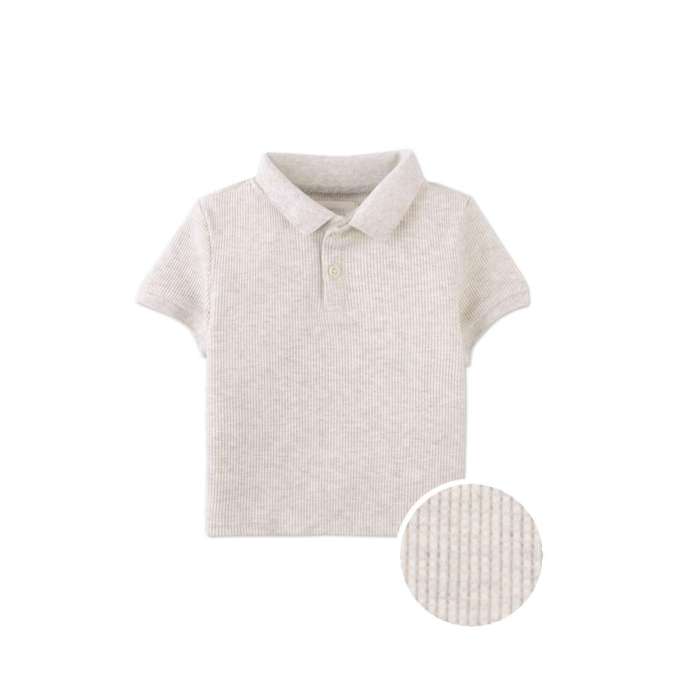 Baby Keith Waffle Knit Polo Shirt ( gray )