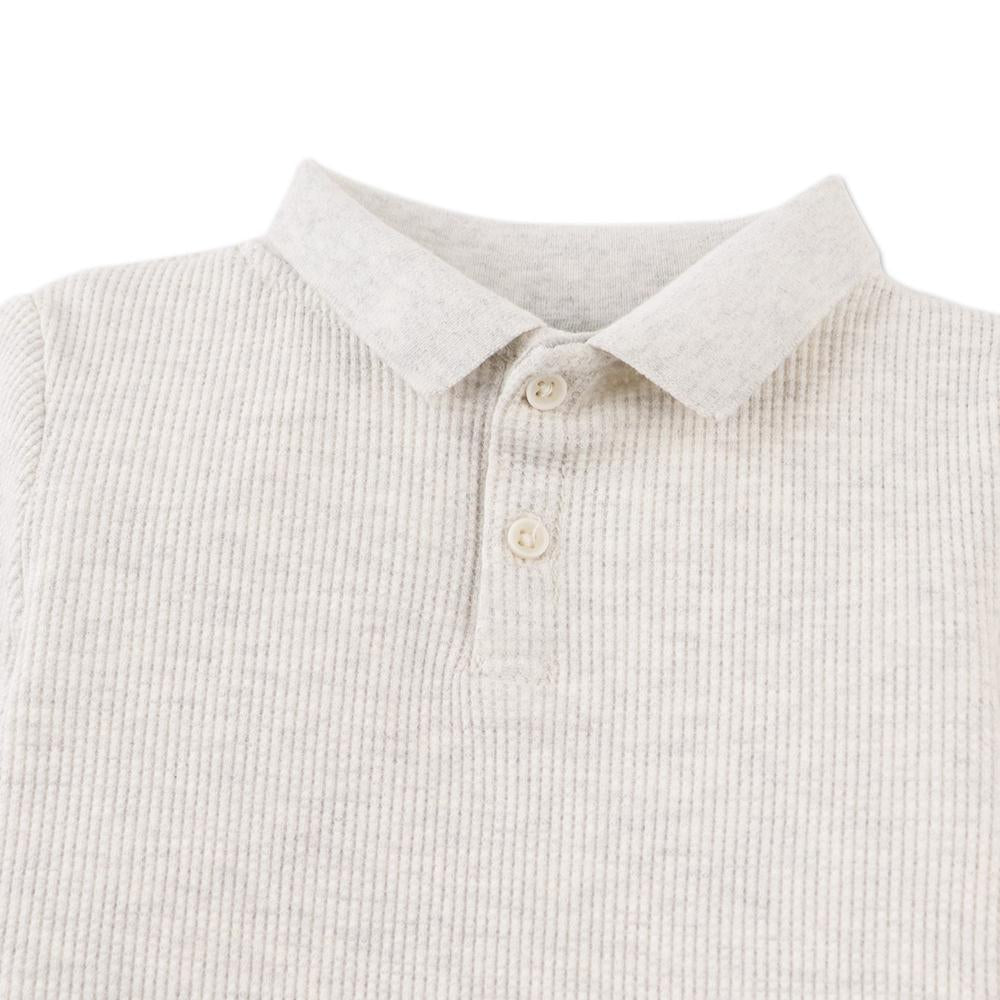 Baby Keith Waffle Knit Polo Shirt ( gray )