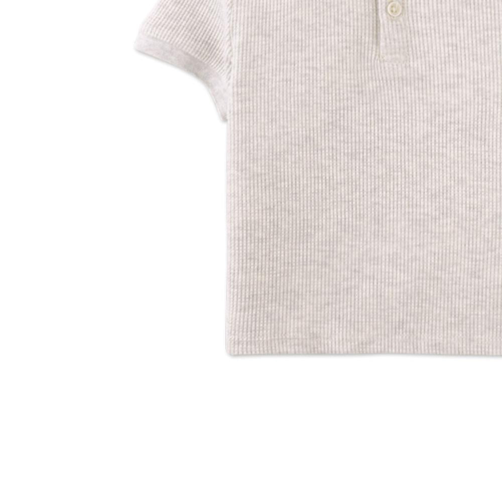 Baby Keith Waffle Knit Polo Shirt ( gray )