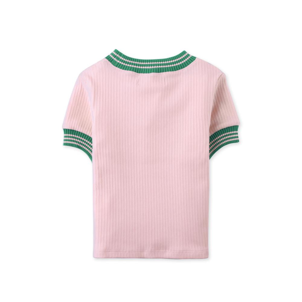 Emma Top with Embroidered Badge & Contrast Ribbing ( very tiny - choose bigger size )