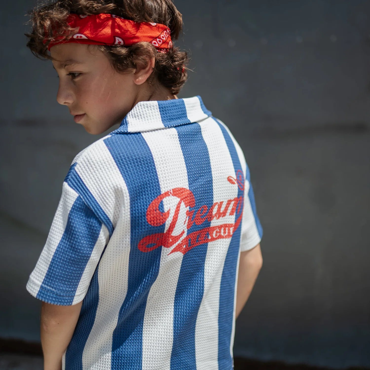 BOLD STRIPE PIQUE SHIRT & SHORT ( SET )