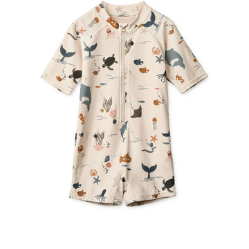 MAX SHORT-SLEEVED SWIM JUMPSUIT ( UV 40 + )