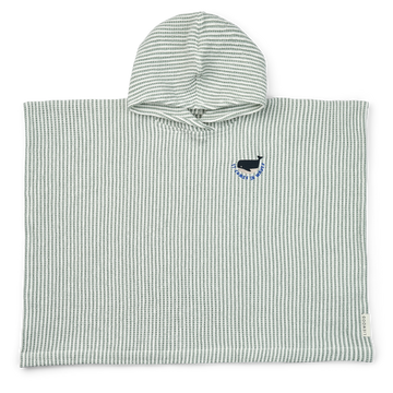 PACO EMBROIDERY PONCHO / stripe peppermint