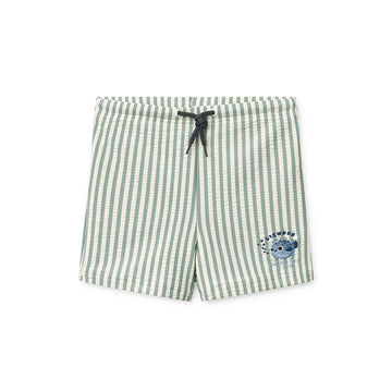 Swim trunks Otto Seersucker Stripe Peppermint/Cream De La Cream