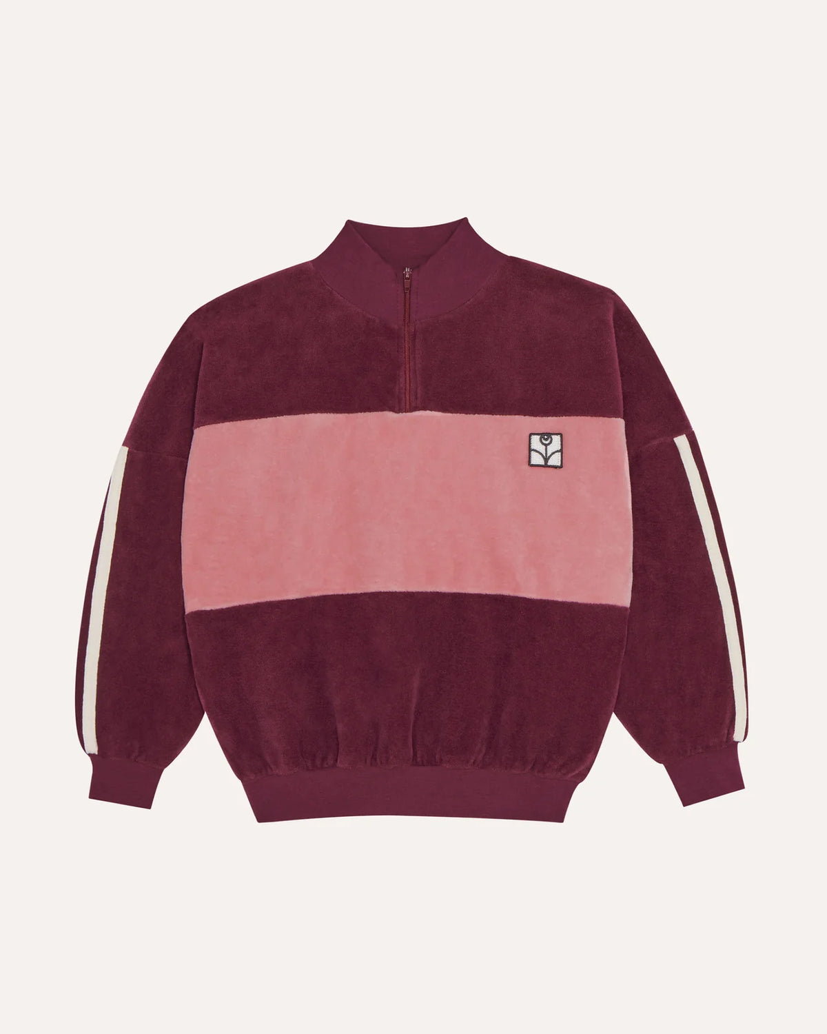 Burgundy Color Block Sweatshirt