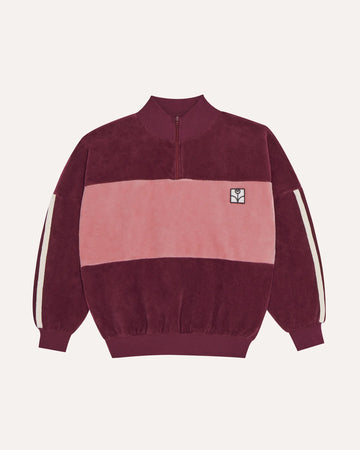 Burgundy Color Block Sweatshirt