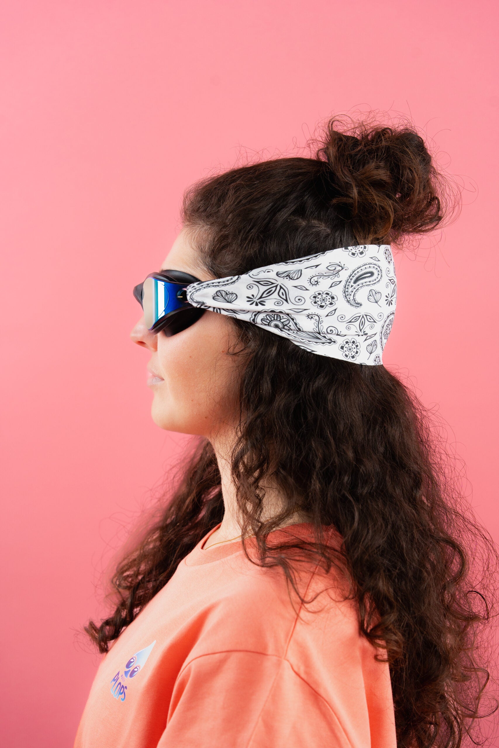 Adult Goggles White-White Bandana ( 9 years and above )