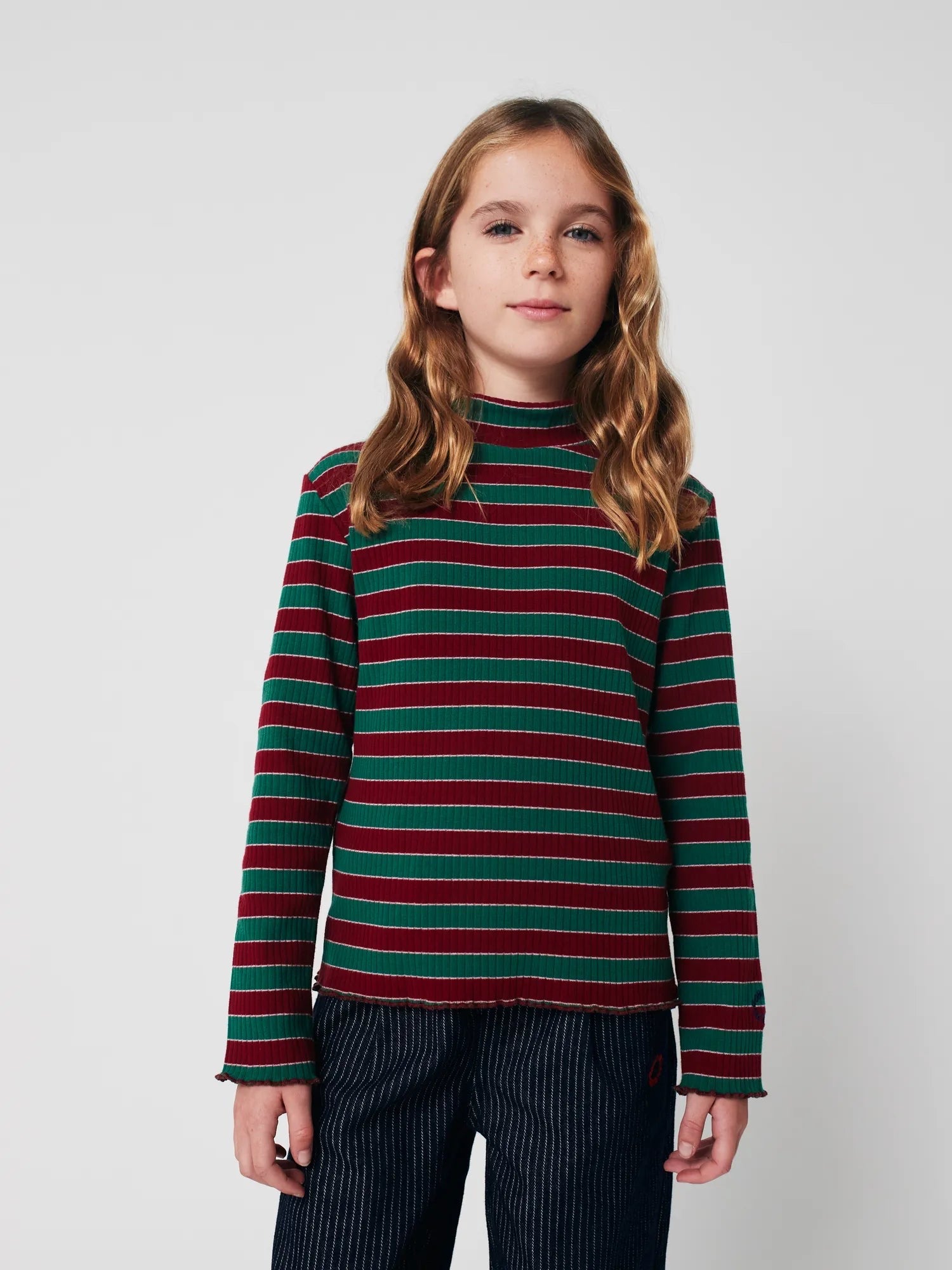 Multicolor Stripes turtle neck T‑shirt