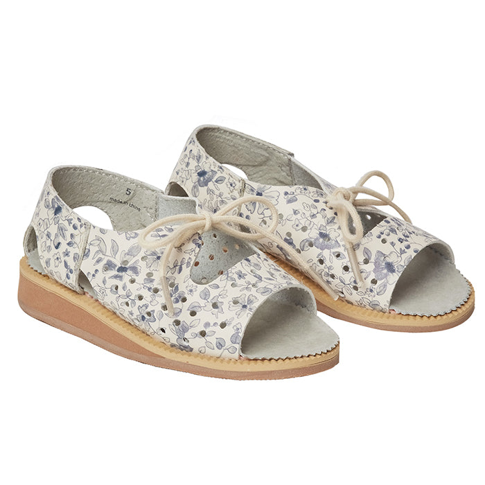 Juliet Tie Sandals – Blue Floral