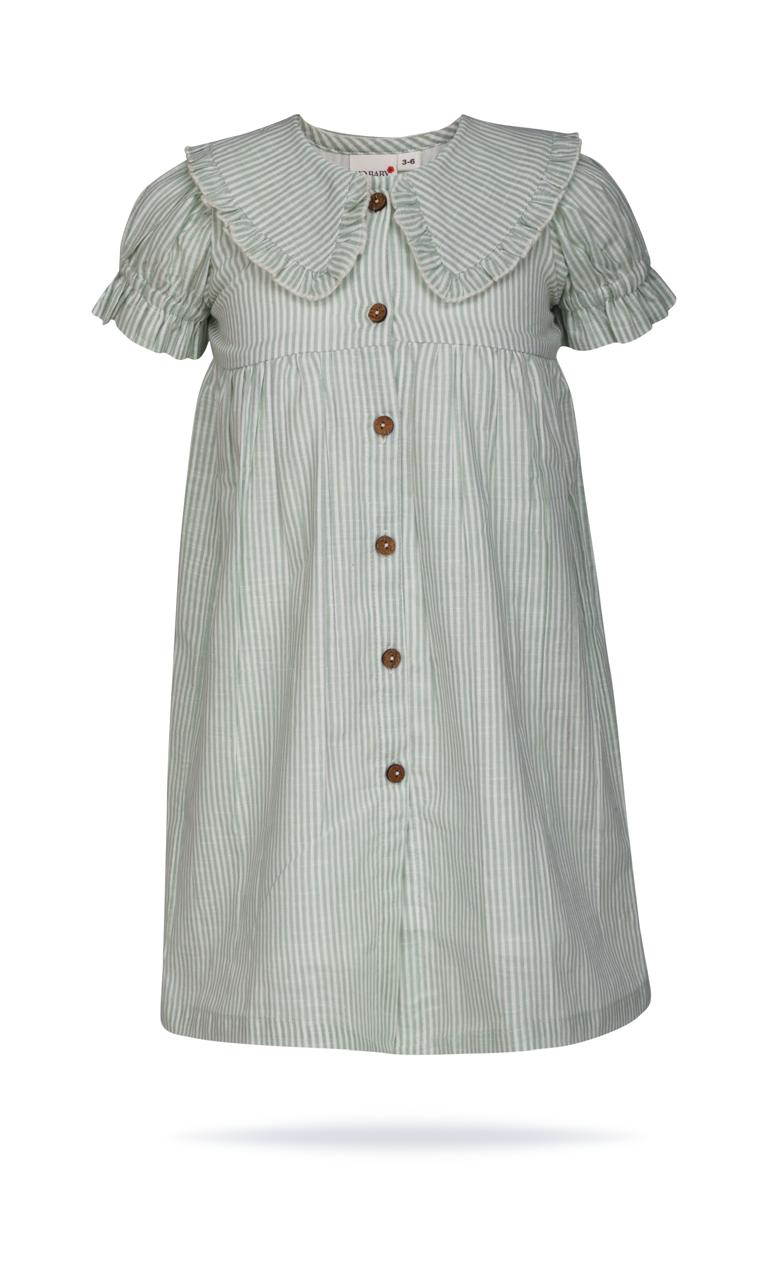 Sage Stripped Color Peter Pan Collar Dress